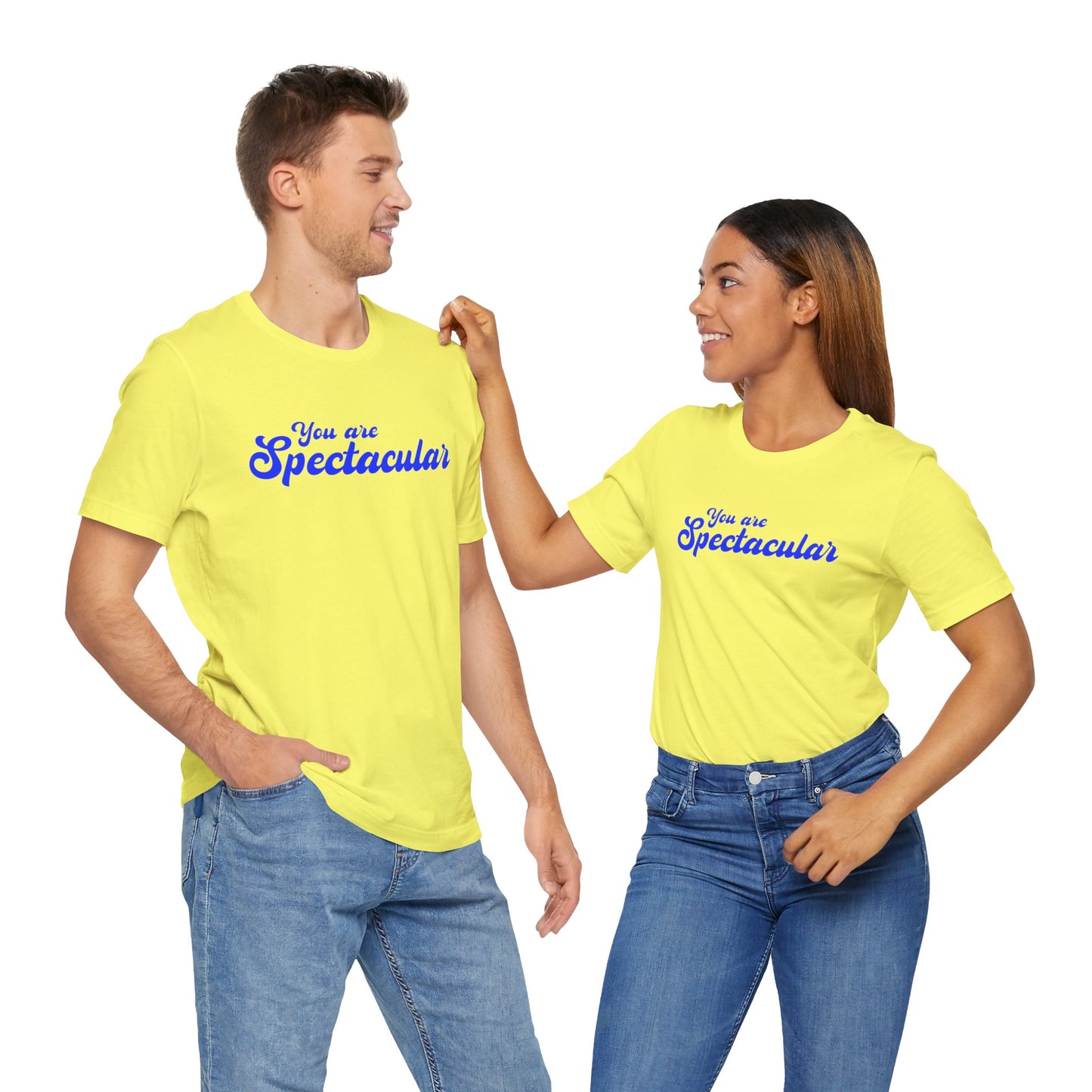You Are Spectacular Blue Text Short Sleeve Shirt | Unisex