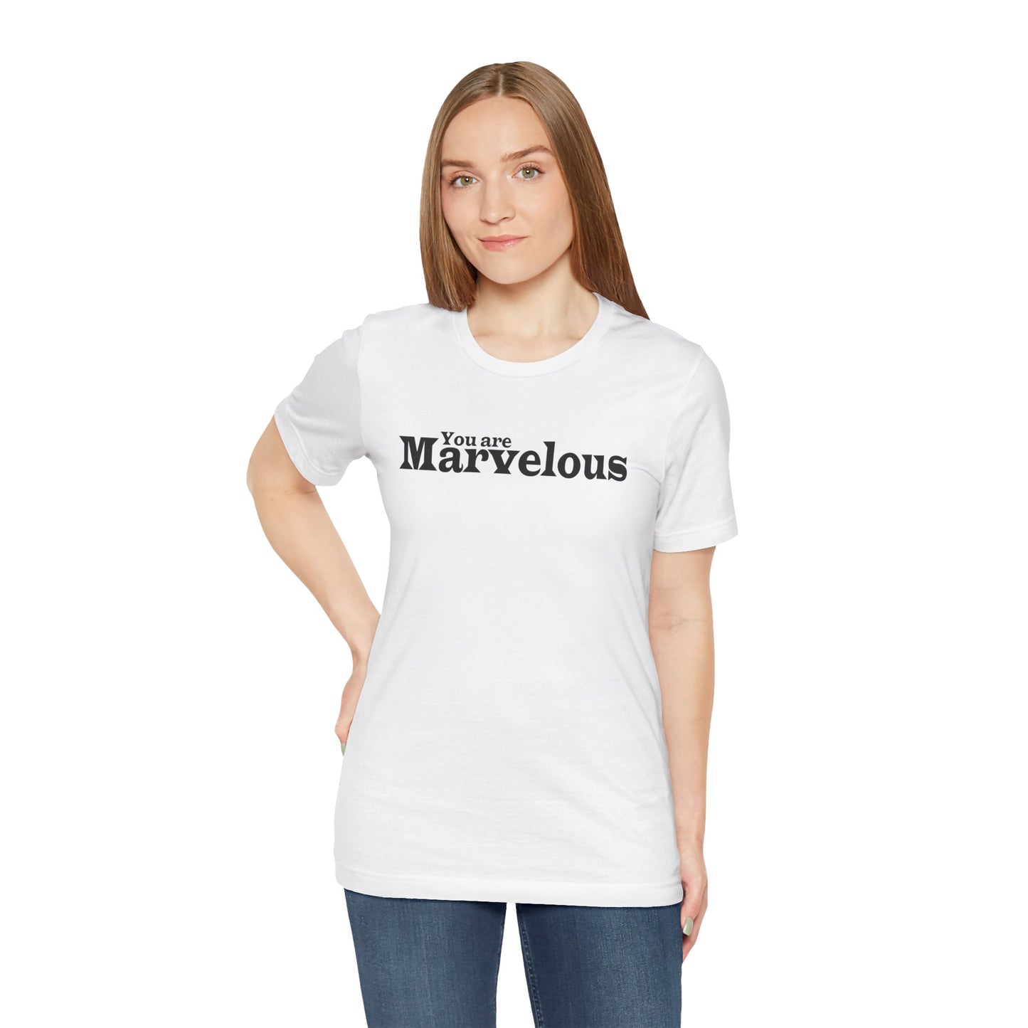「You are Marvelous」 - ブラックテキスト - ユニセックス 半袖Tシャツ