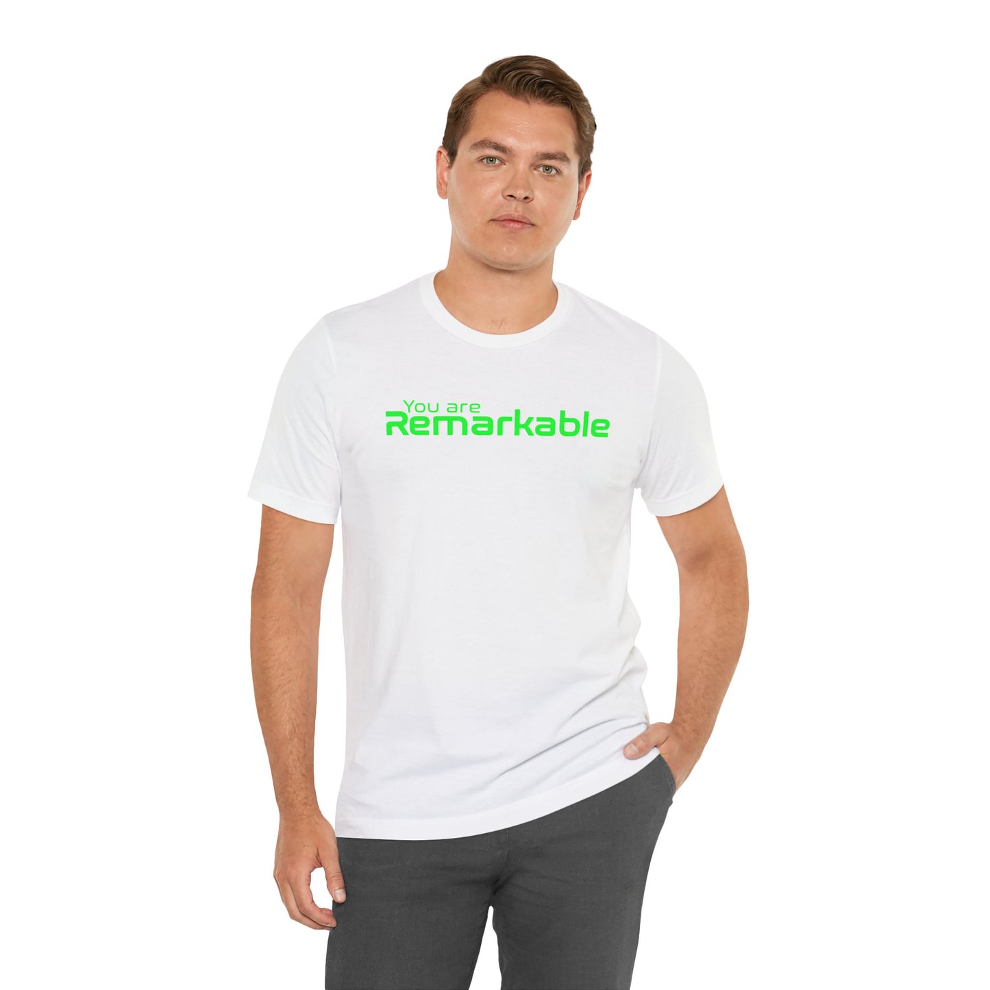 You are Remarkable - グリーンテキスト - ユニセックス 半袖Tシャツ