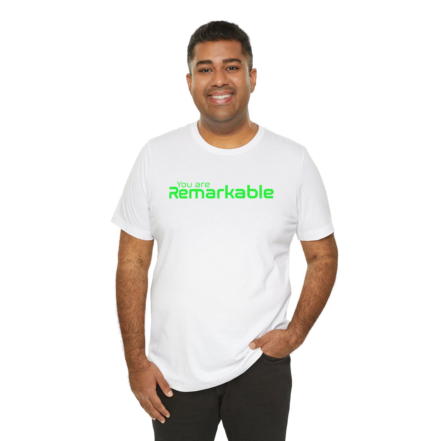 You are Remarkable - グリーンテキスト - ユニセックス 半袖Tシャツ