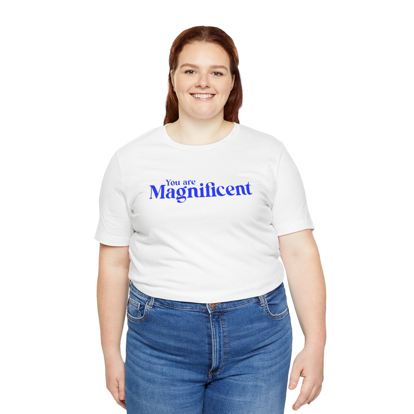 「You are Magnificent」 - 青文字 - ユニセックス 半袖 T シャツ