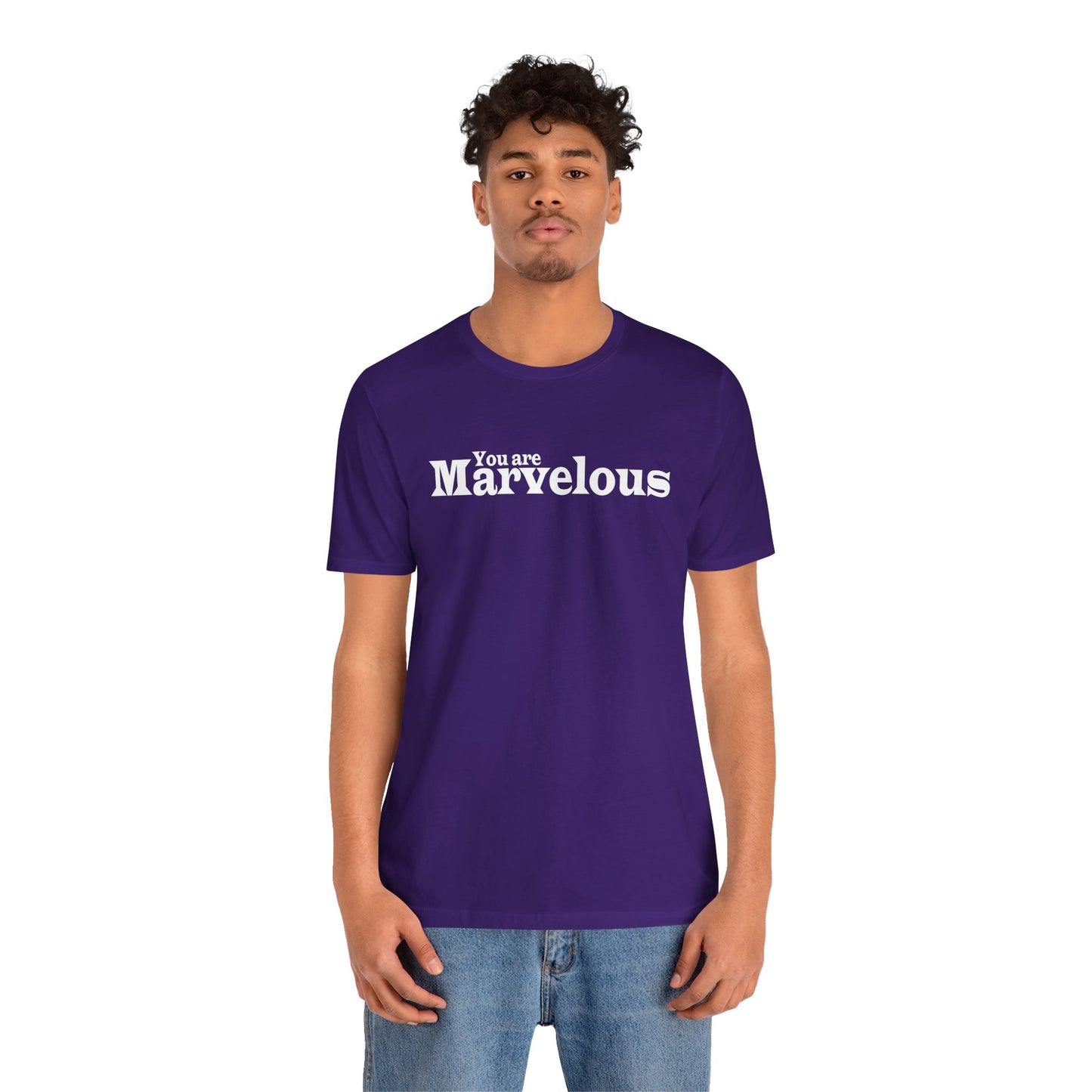 「You are Marvelous」 - ホワイトテキスト - ユニセックス 半袖Tシャツ