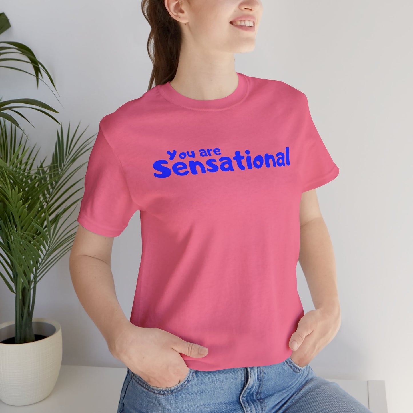 You are Sensational - ブルーテキスト - ユニセックス 半袖 T シャツ
