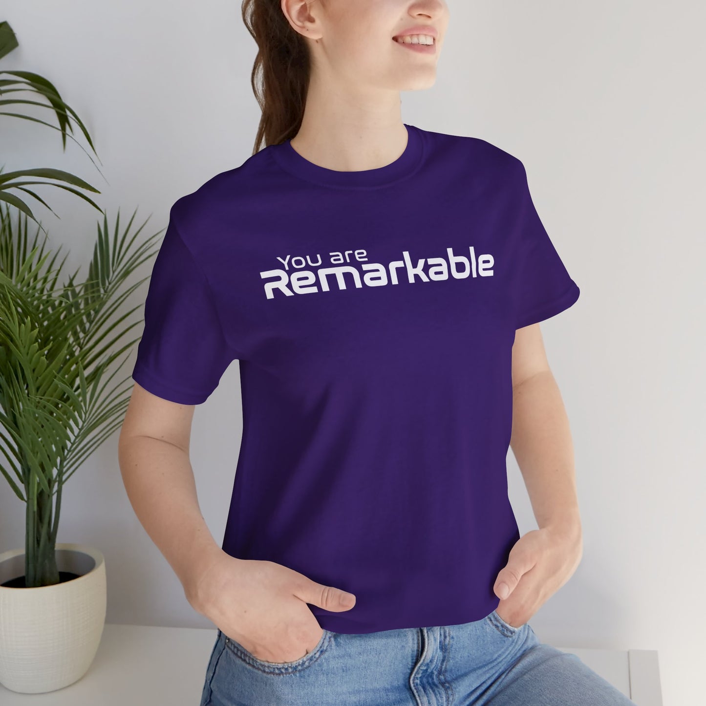 You are Remarkable - ホワイトテキスト - ユニセックス 半袖 T シャツ