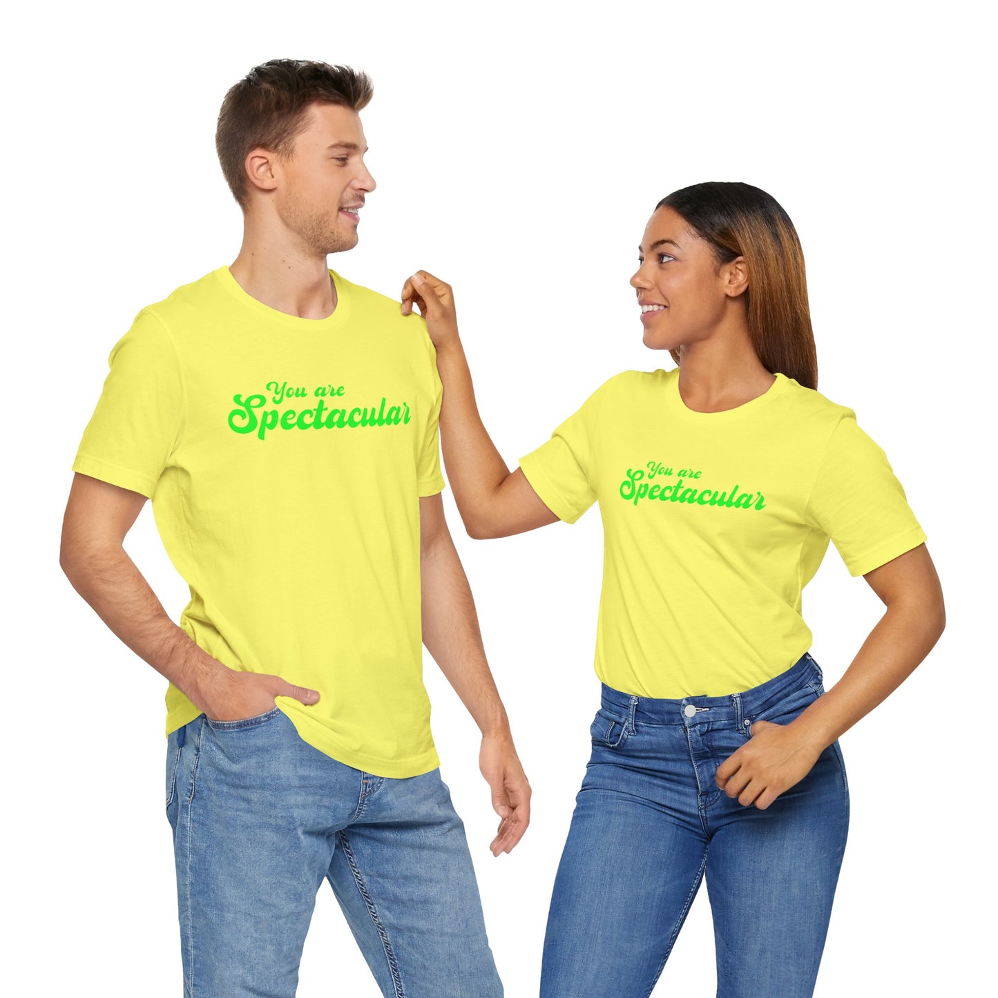 You are Spectacular - Green Text - Unisex Short Sleeve T-shirt