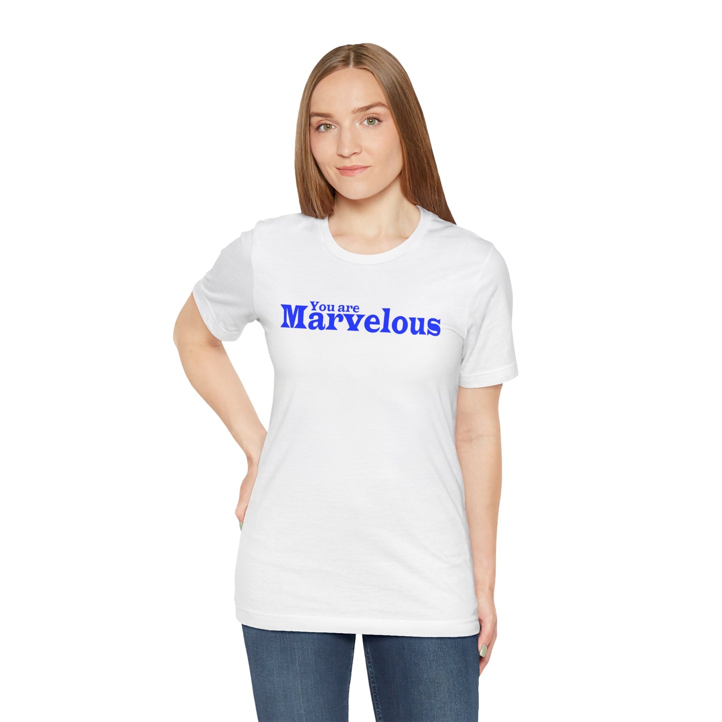 「You are Marvelous」 - 青文字 - ユニセックス 半袖 T シャツ
