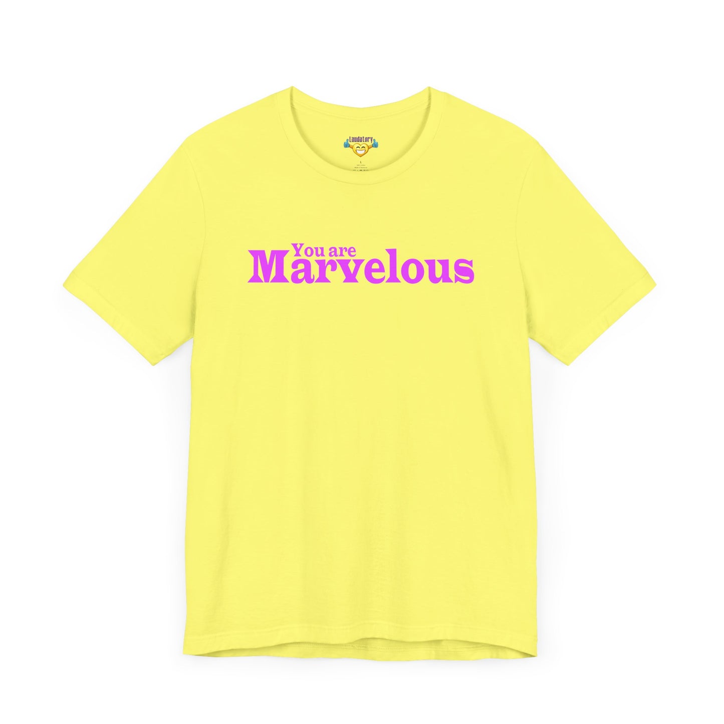 「You are Marvelous」 - ピンク文字 - ユニセックス 半袖Tシャツ
