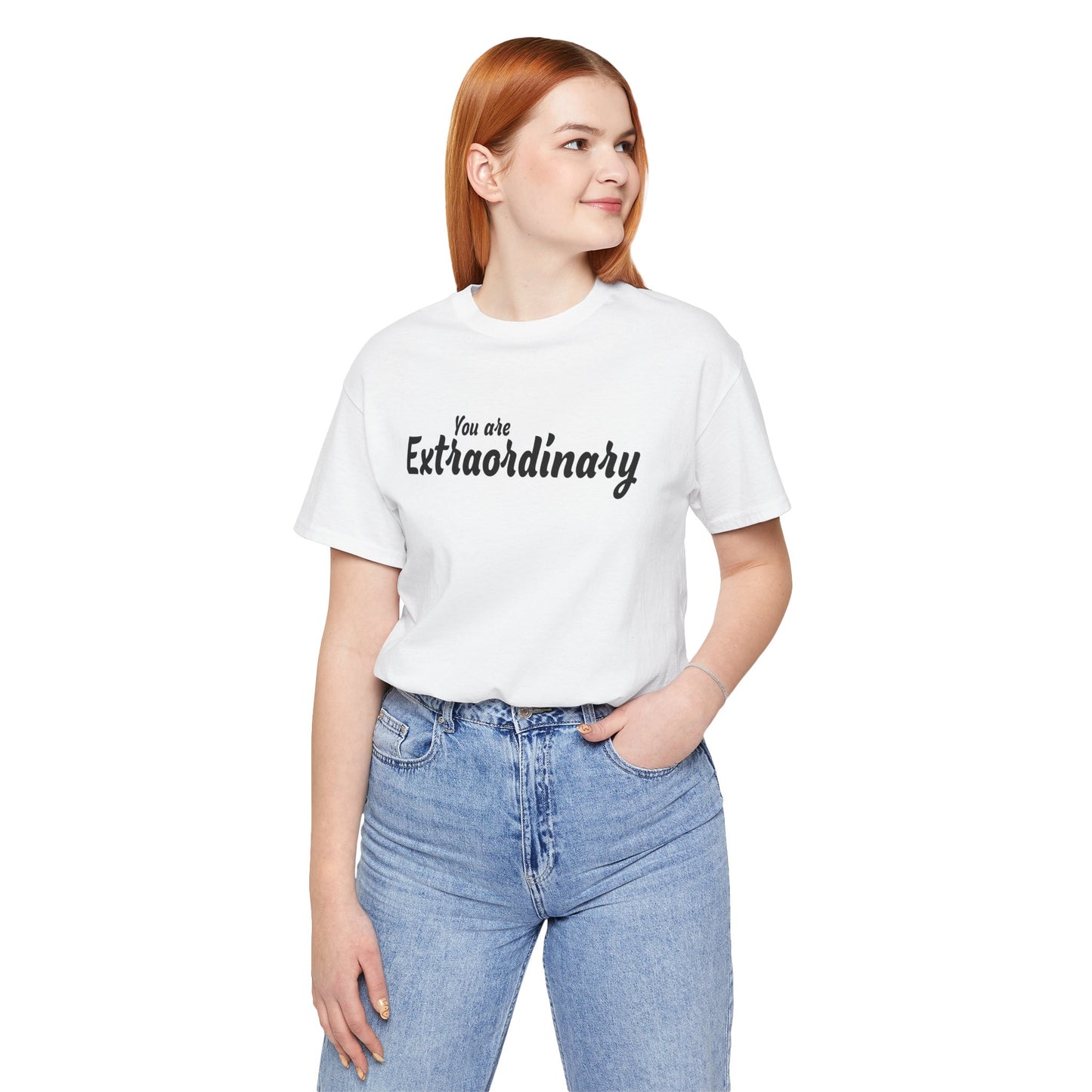「You are Extraordinary」 - ブラックテキスト - ユニセックス 半袖Tシャツ