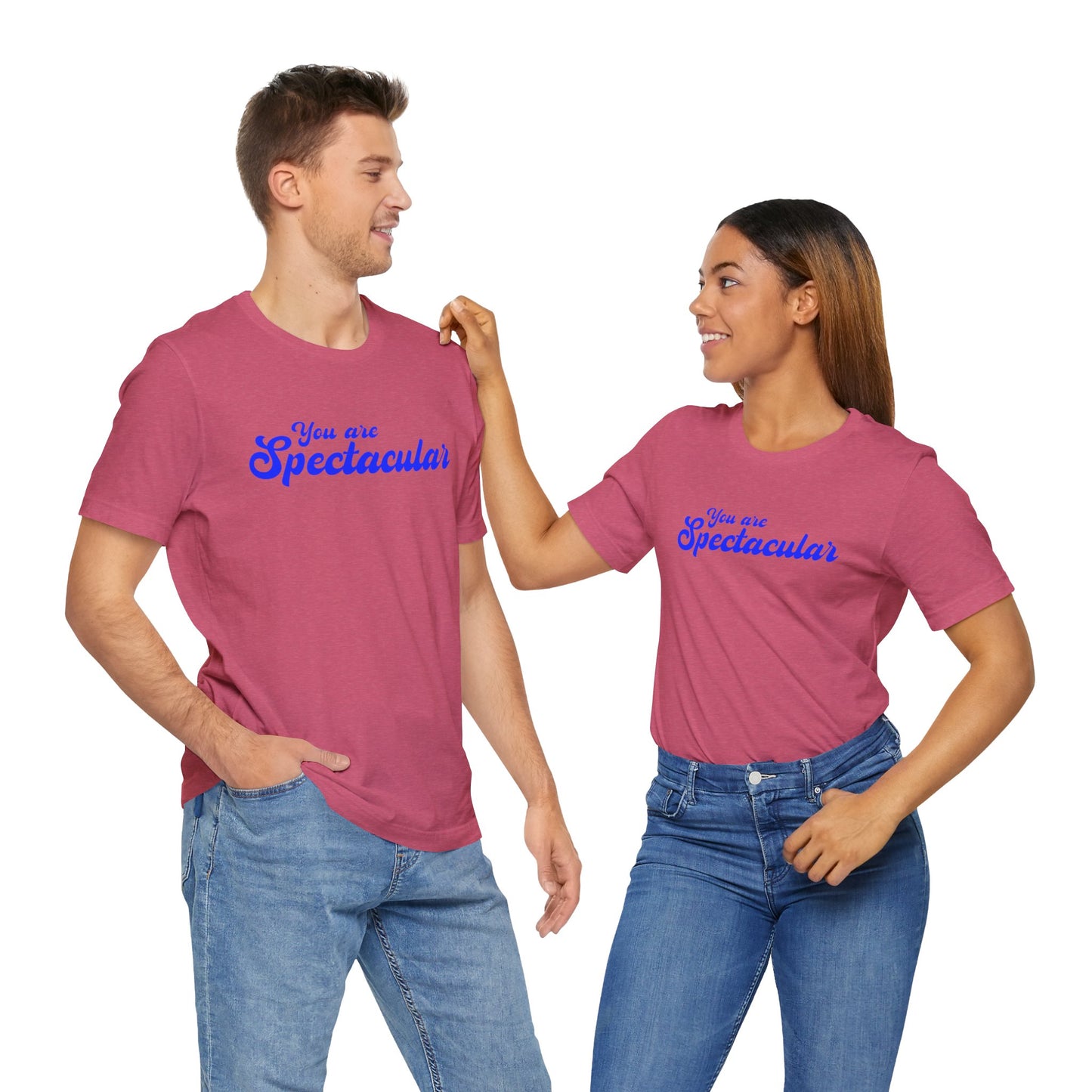 You Are Spectacular Blue Text Short Sleeve Shirt | Unisex