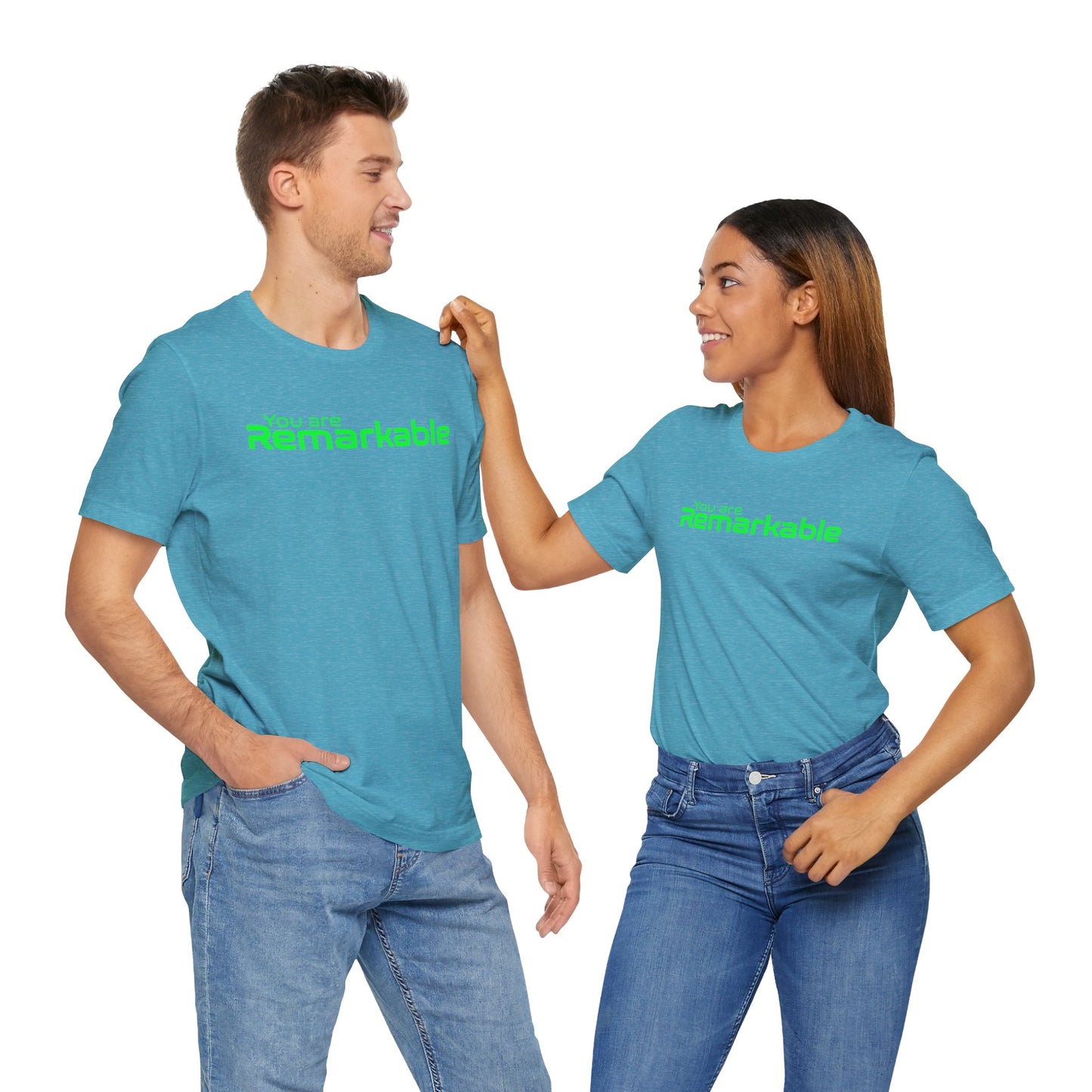 You are Remarkable - グリーンテキスト - ユニセックス 半袖Tシャツ