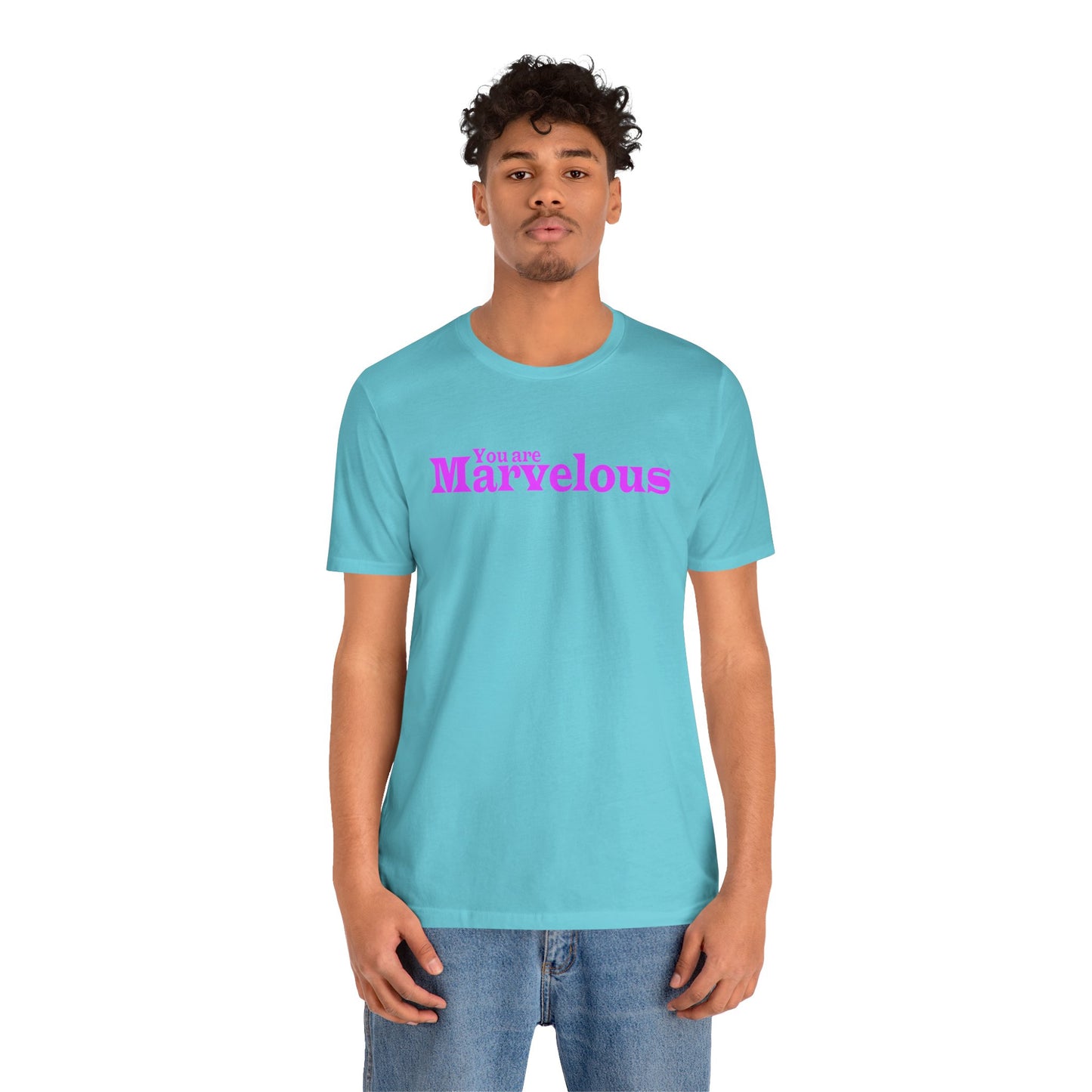 「You are Marvelous」 - ピンク文字 - ユニセックス 半袖Tシャツ