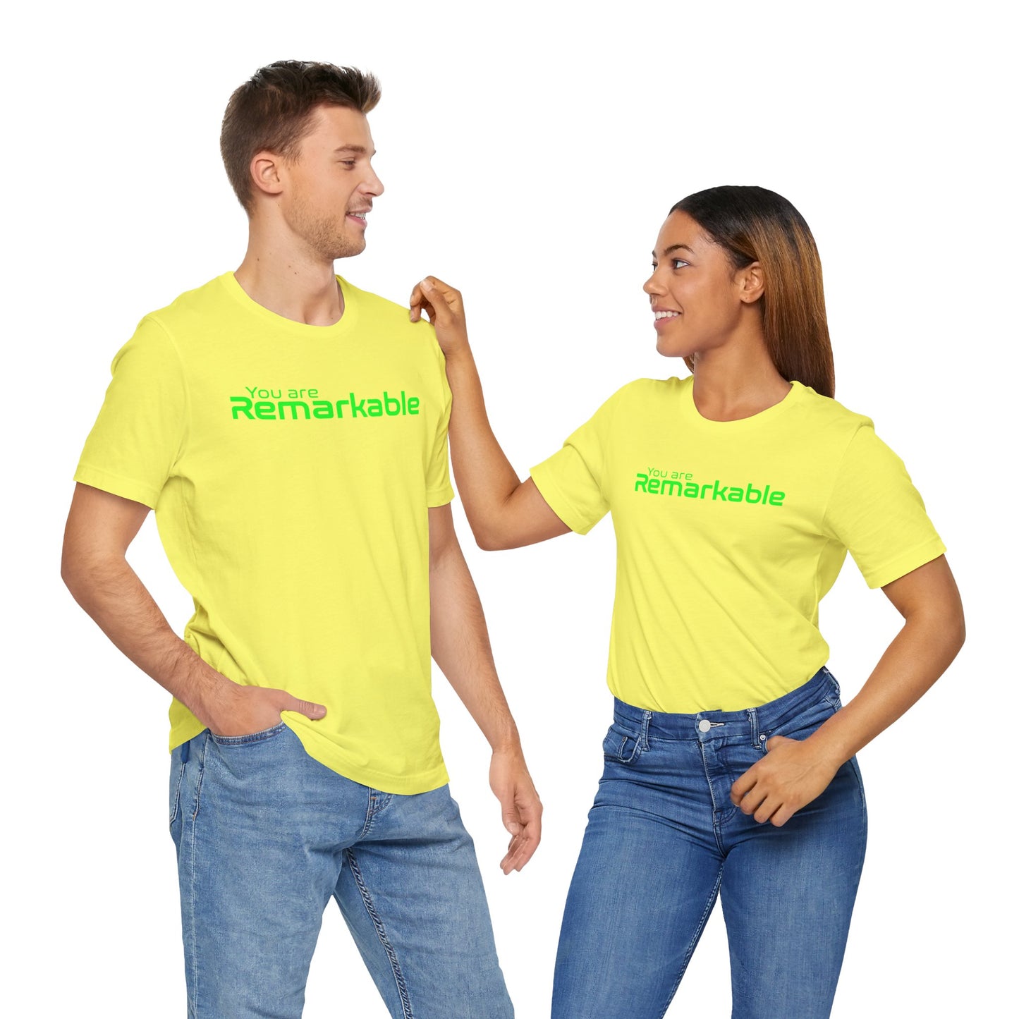 You are Remarkable - グリーンテキスト - ユニセックス 半袖Tシャツ