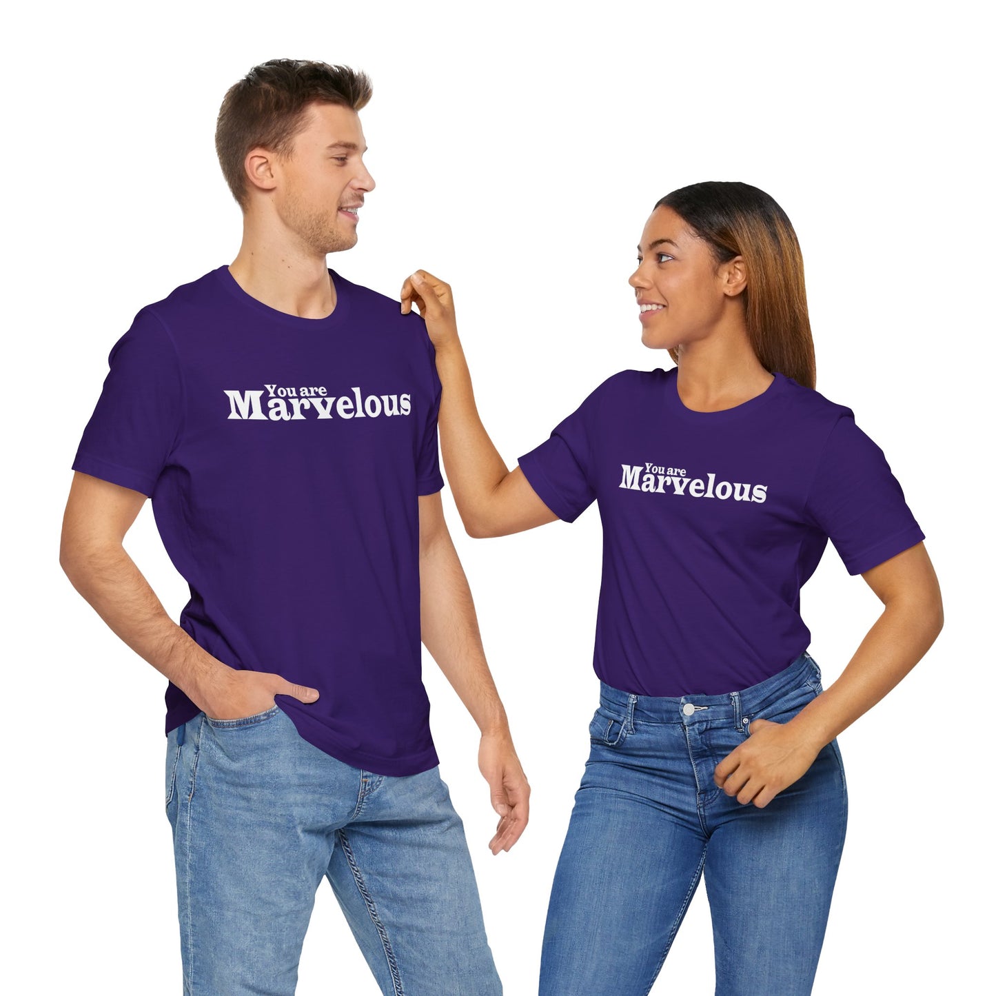 「You are Marvelous」 - ホワイトテキスト - ユニセックス 半袖Tシャツ
