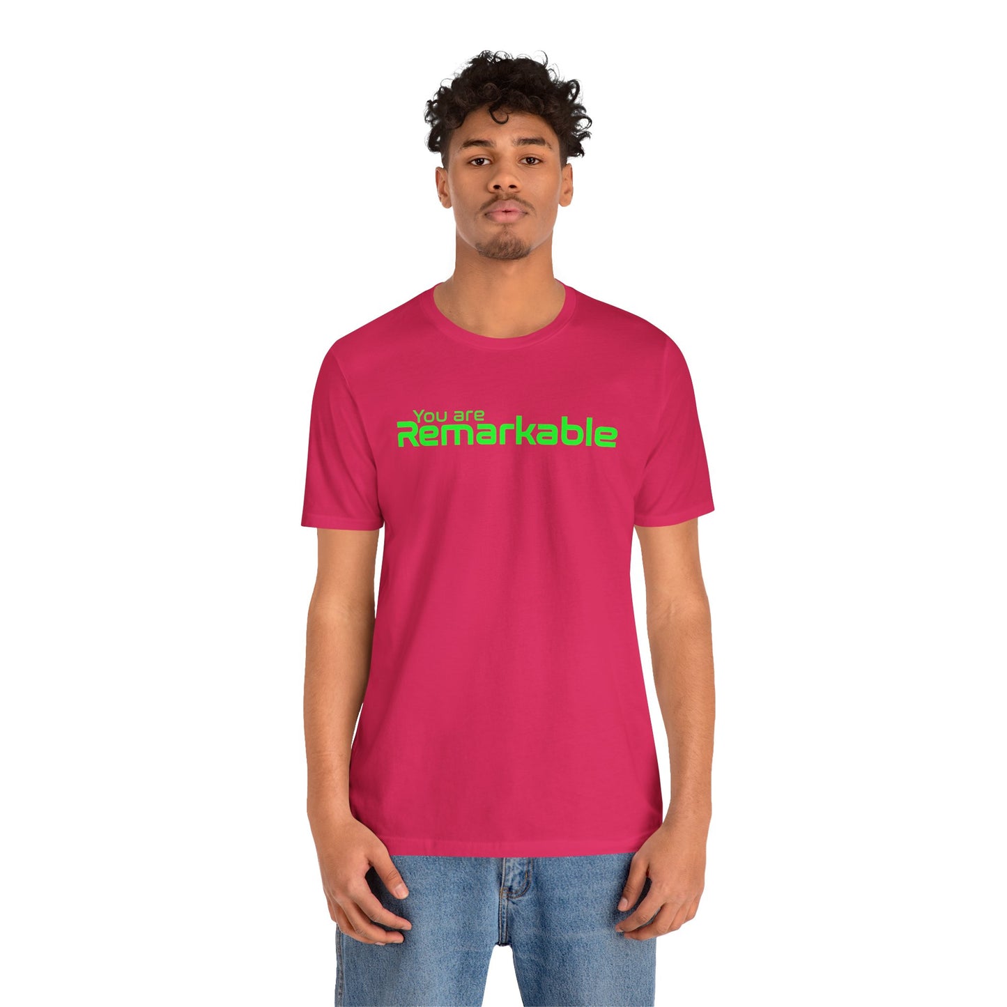 You are Remarkable - グリーンテキスト - ユニセックス 半袖Tシャツ