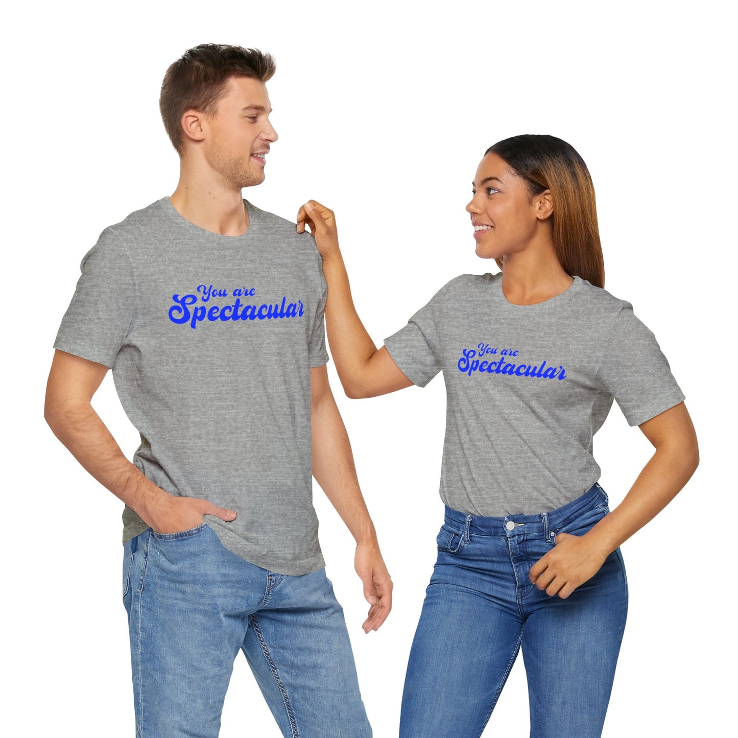 You Are Spectacular Blue Text Short Sleeve Shirt | Unisex