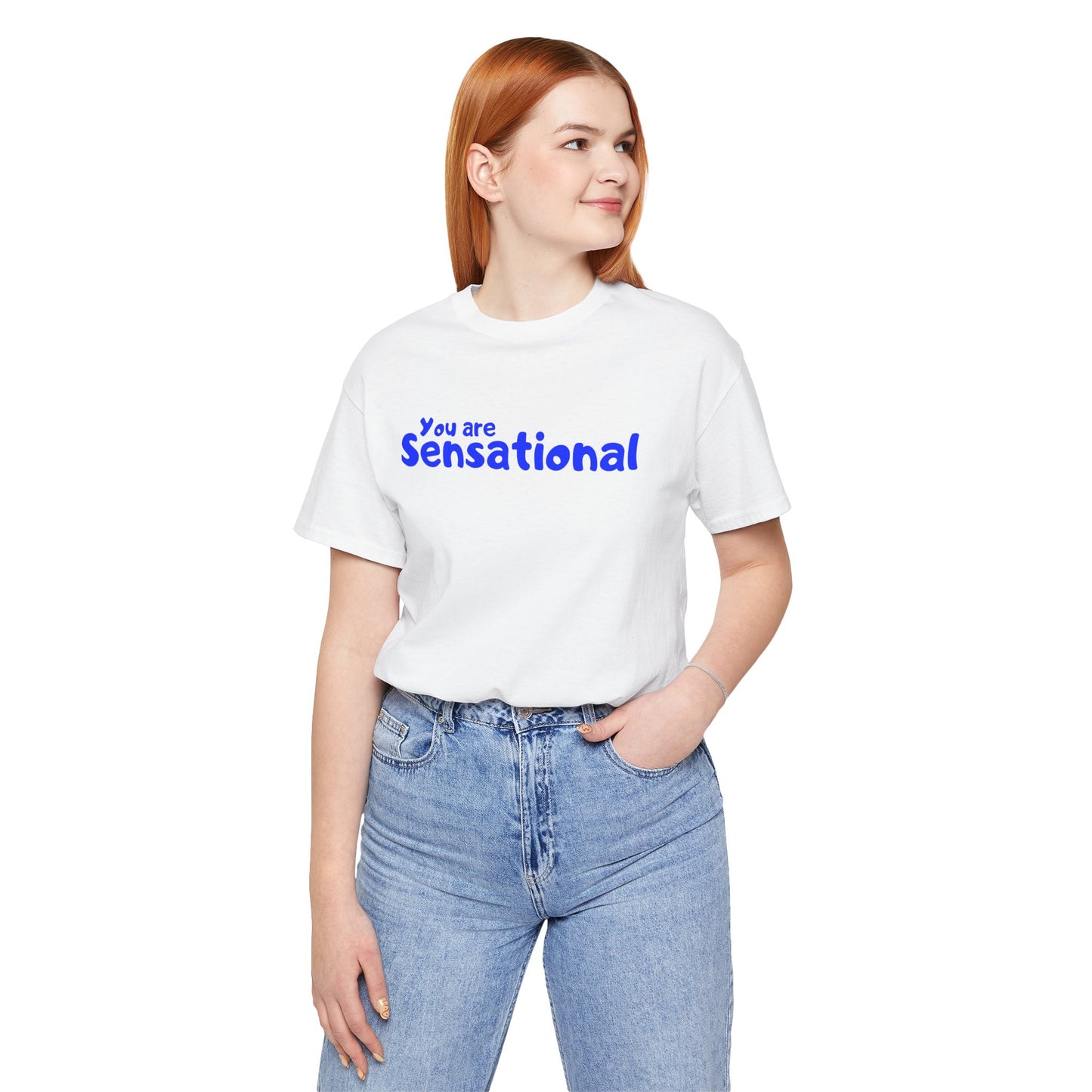 You are Sensational - ブルーテキスト - ユニセックス 半袖 T シャツ