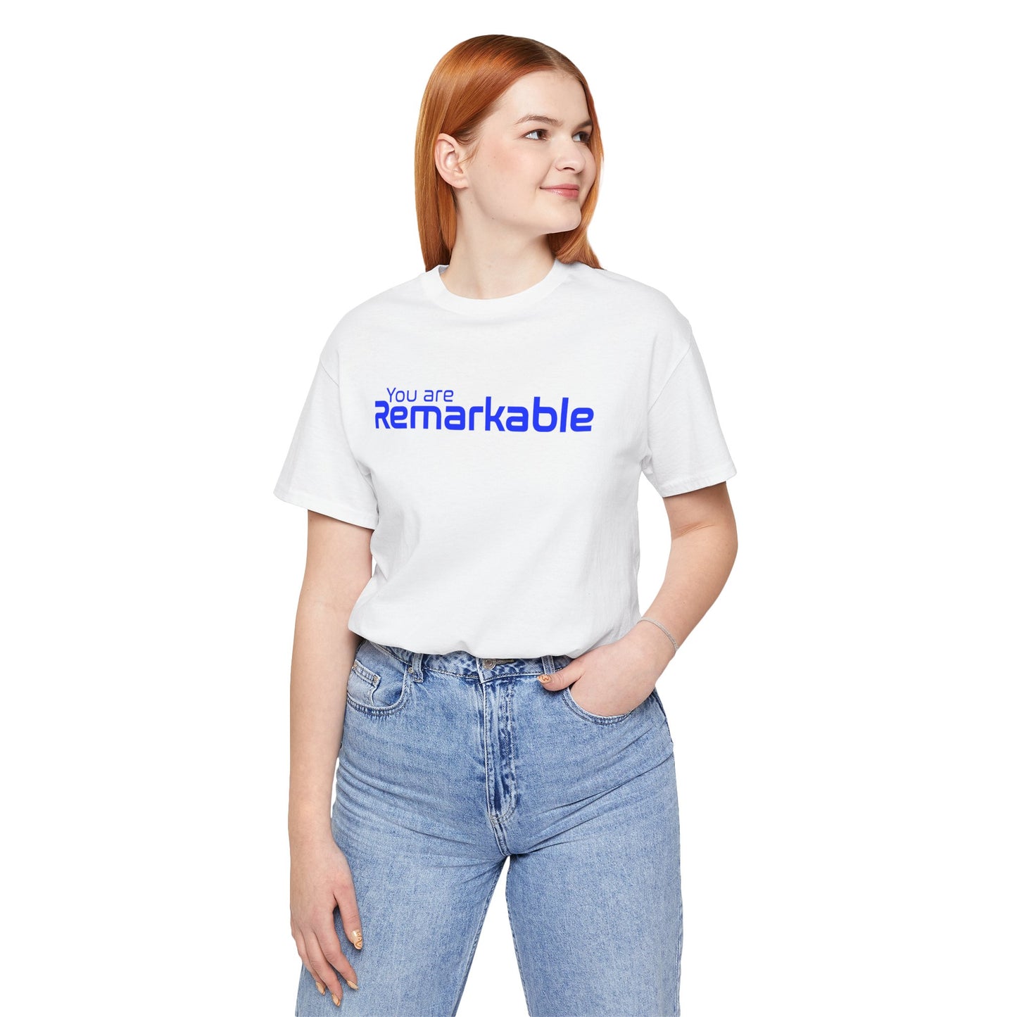 You are Remarkable - 青い文字 - ユニセックス 半袖 T シャツ