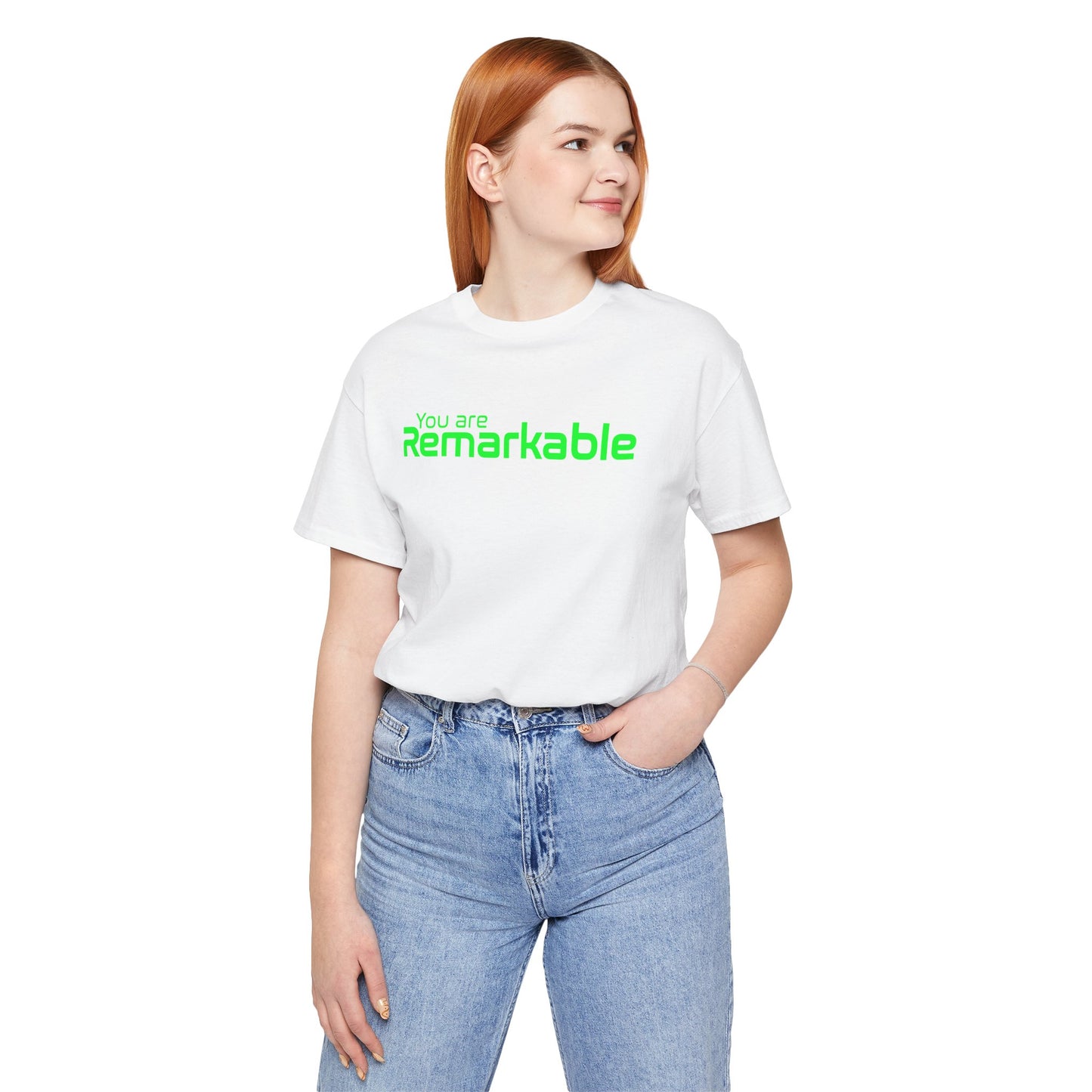You are Remarkable - グリーンテキスト - ユニセックス 半袖Tシャツ
