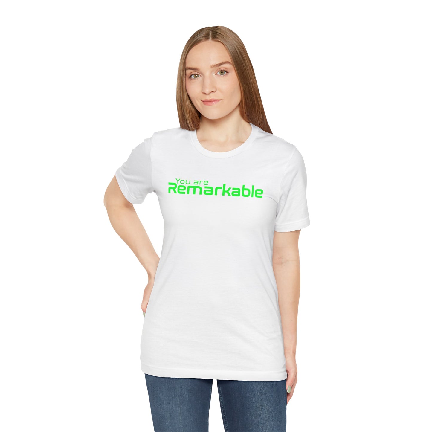 You are Remarkable - グリーンテキスト - ユニセックス 半袖Tシャツ