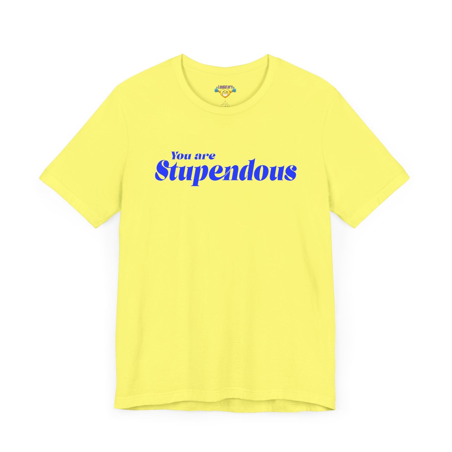 You are Stupendous - 青い文字 - ユニセックス 半袖 T シャツ