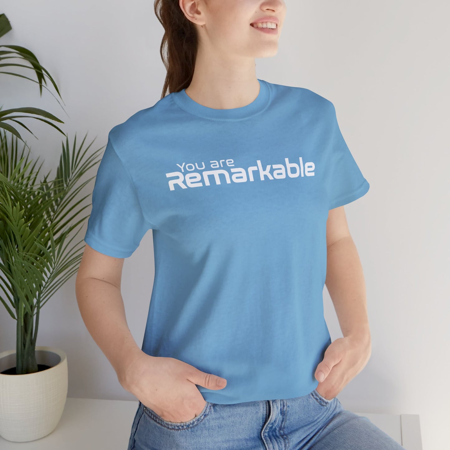 You are Remarkable - ホワイトテキスト - ユニセックス 半袖 T シャツ