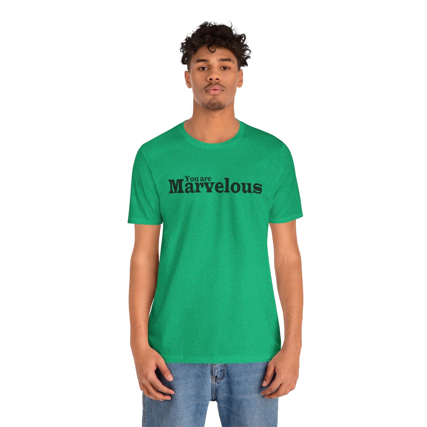 「You are Marvelous」 - ブラックテキスト - ユニセックス 半袖Tシャツ