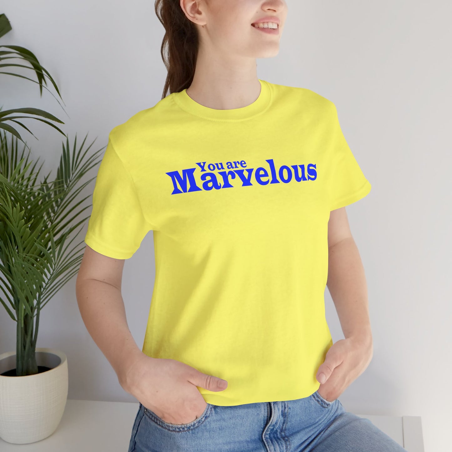 「You are Marvelous」 - 青文字 - ユニセックス 半袖 T シャツ