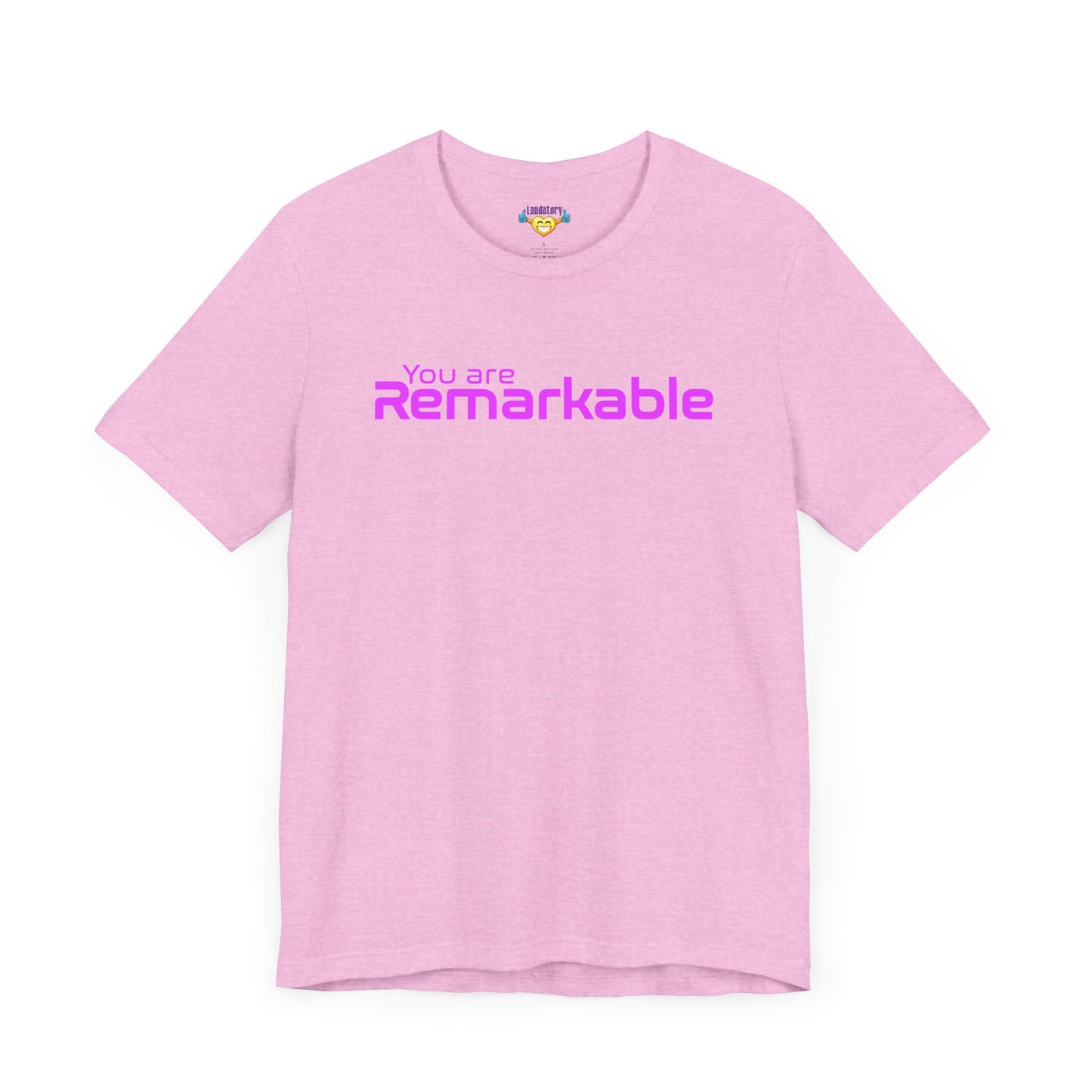 You are Remarkable - ピンクの文字 - ユニセックス 半袖 T シャツ