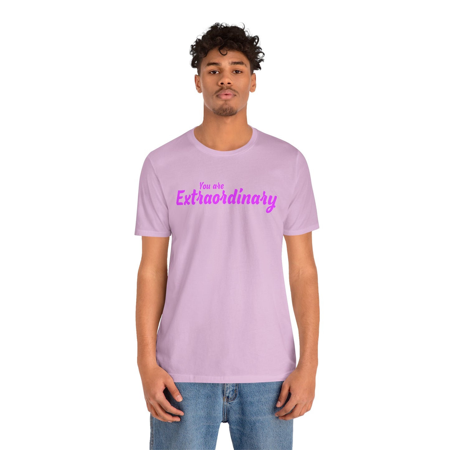 「You are Extraordinary」 - ピンクの文字 - ユニセックス 半袖 T シャツ