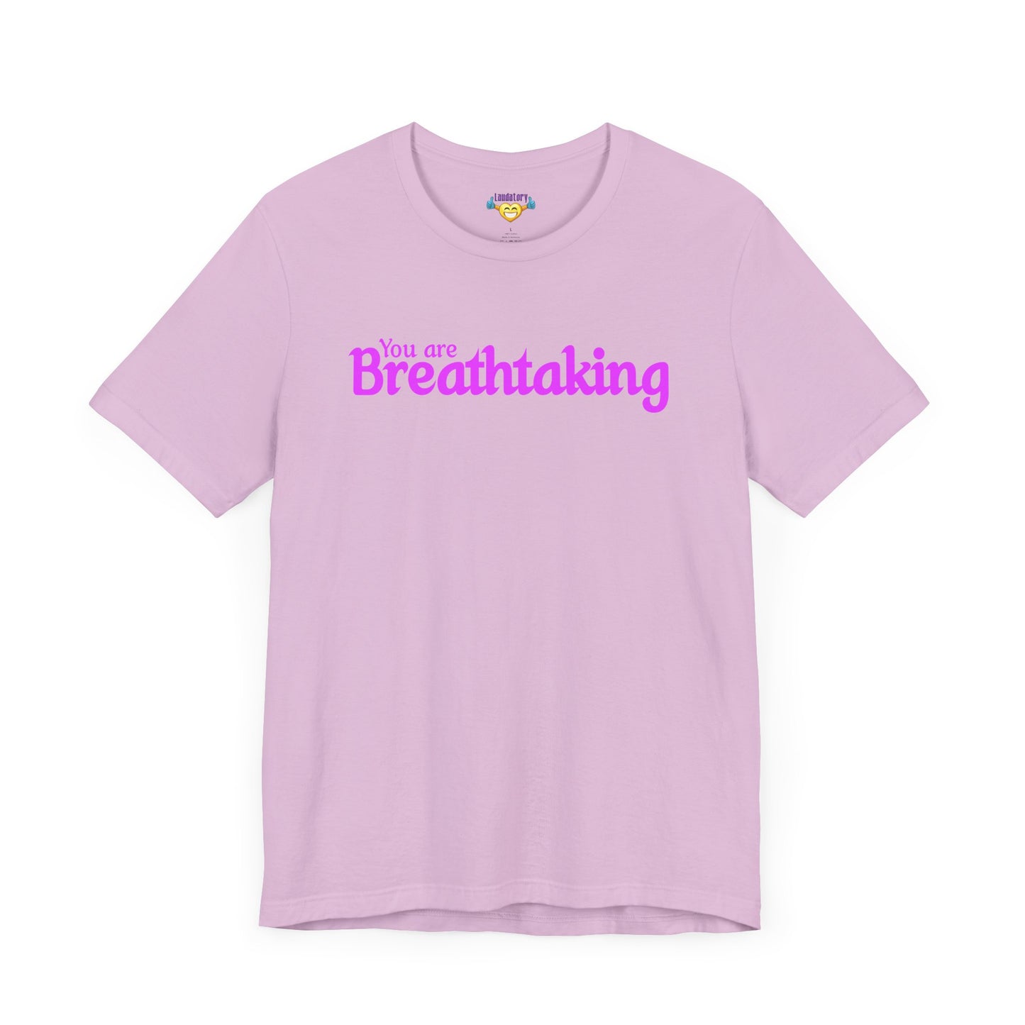 「You are Breathtaking」 - ピンク文字 - ユニセックス 半袖 T シャツ